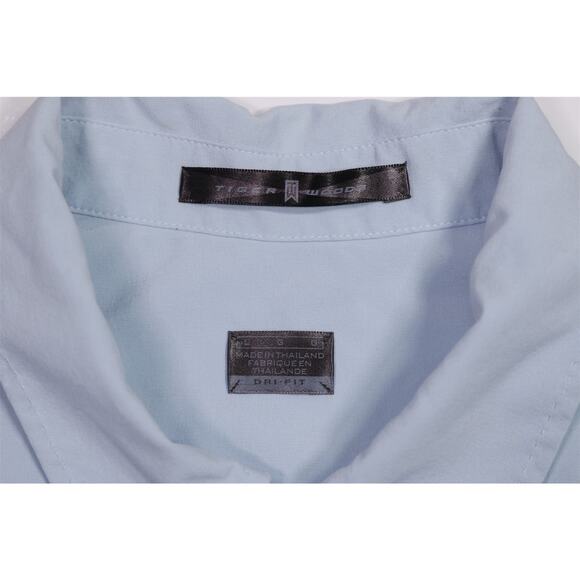 Tiger Woods Nike Golf DriFit Light Blue Performance Polo Shirt Men's Large - Picture 6 of 7
